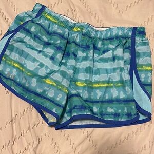 Under Armour Teal and Yellow Athletic Shorts